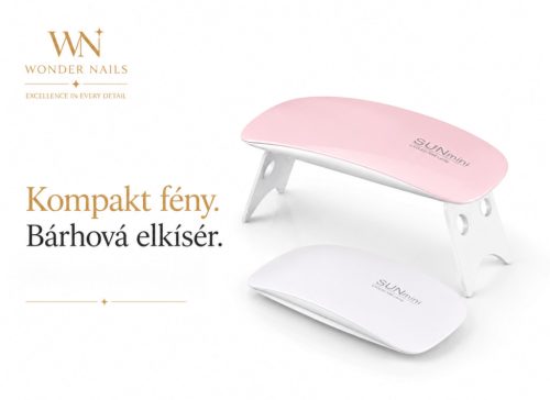 Összecsukható mini UV/LED lámpa nyitott és csukott kialakítással