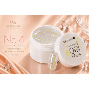 Excellent PRO Principessa No4 15 g nyitott tégelyben, átlátszó arany-ezüst csillámos zselével