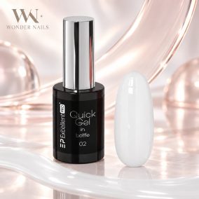 Excellent PRO Quick Gel In Bottle 002 tejes fehér ecsetes építőzselé 11 g