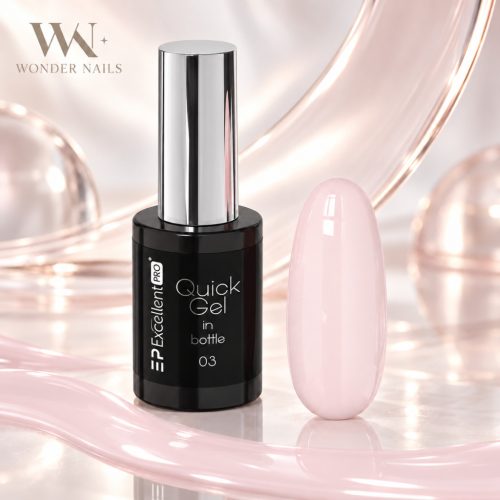Excellent PRO Quick Gel In Bottle 003 világos tejes rózsaszín ecsetes építőzselé 11 g