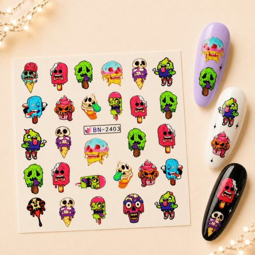 Halloween Őszi Akrilhatású Vizes Körömmatrica BN-2403