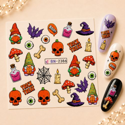 Halloween Őszi Akrilhatású Vizes Körömmatrica BN-2386