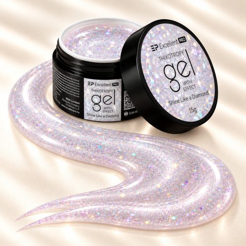 Shine Like a Diamond Thixotropy Effect építőzselé 15 g – Excellent PRO