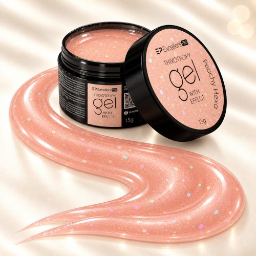Peachy Hexa Thixotropy Effect építőzselé 15 g – Excellent PRO