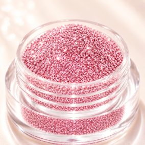 S027 Mályva Selyem Csillámpor 2,5 ml – lágy mályvarózsaszín finomszemcsés körömdíszítő csillám