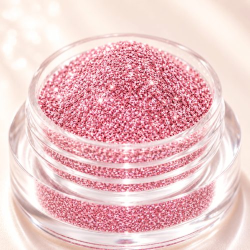 S027 Mályva Selyem Csillámpor 2,5 ml – lágy mályvarózsaszín finomszemcsés körömdíszítő csillám