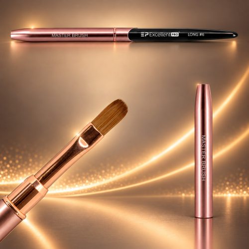 Excellent PRO Master Brush Long #6 rózsaarany és fekete ecset – eredeti Wonder Nails termékfotó