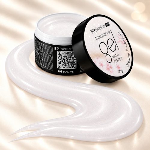 Dreamy Pink & Gold Thixotropy Effect építőzselé 30 g – Excellent PRO