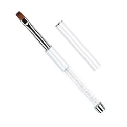 Lapos #8 Zselés Ecset Cirkóniával Fehér