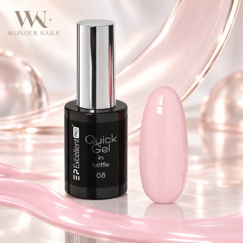 Excellent PRO Quick Gel In Bottle 008 klasszikus rózsaszín ecsetes építőzselé 11 g