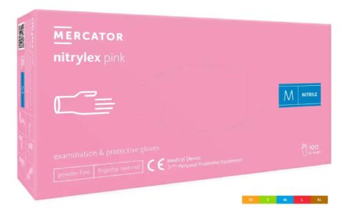 Mercator Nitrylex Pink Púdermentes Gumikesztyű 