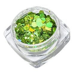Glitter Mix Tavaszzöld Irizáló 15.