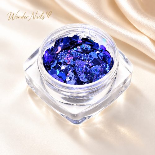 Glitter Mix Irizáló Tanzanit 36. csillámkeverék nyitott tégelyben, világos háttéren