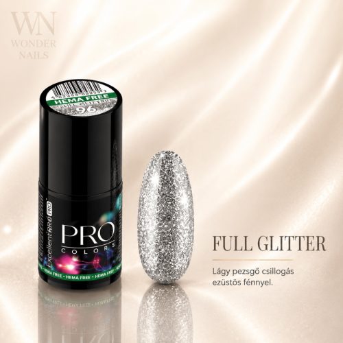 Excellent PRO Pro Colors 096 Full Glitter géllakk – üveg és színminta