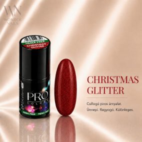 Excellent PRO Pro Colors 020 Christmas Glitter géllakk – üveg és színminta