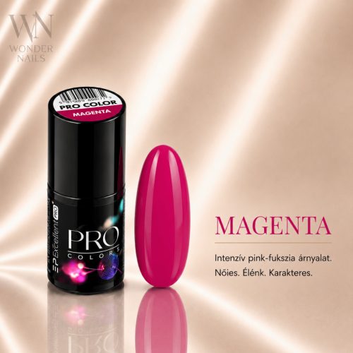 Excellent PRO Pro Colors 016 Magenta géllakk – üveg és színminta