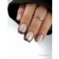 Coffee Beige bézs körmök mintás french végekkel