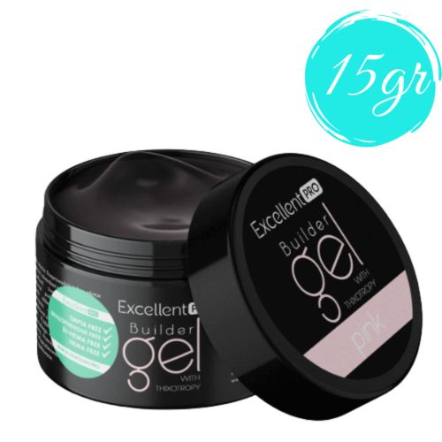 Excellent Pro Builder Gel with Thixotropy Pink Clear - Építő Zselé 
