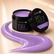 Excellent PRO Purple 15 g építőzselé nyitott tégelye és világoslila zselécsík