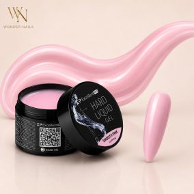 Excellent PRO Hard Liquid Gel Smooth Pink építőzselé tégely és tejes rózsaszín árnyalatminta