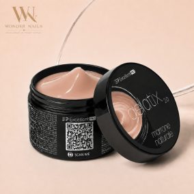 Excellent PRO Gelatix 2.0 Marrone Naturale világosbarna építőzselé nyitott fekete tégelyben