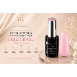   Excellent PRO One Coat Fiber Base Pink French 11g – Rugalmas Erősített Alapzselé