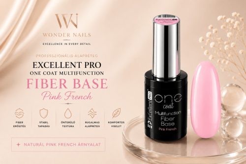 Excellent PRO One Coat Fiber Base Pink French 11g – Rugalmas Erősített Alapzselé