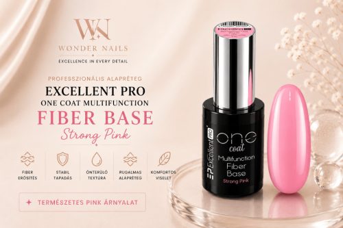Excellent PRO One Coat Multifunction Fiber Base Strong Pink 11g – Rugalmas Erősített Alapzselé