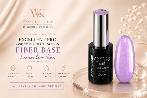 Excellent PRO One Coat Multifunction Fiber Base Lavender Star 11g – Rugalmas Alapzselé