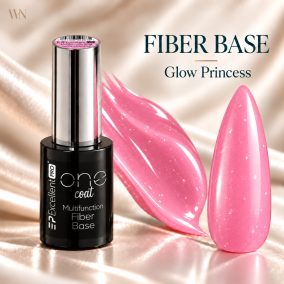 Excellent PRO One Coat Multifunction Fiber Base Glow Princess 11g – élénk pink shimmer anyagív és stiletto tip