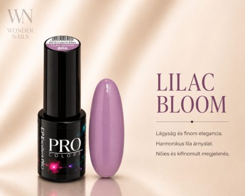 Excellent PRO Pro Colors 806 Lilac Bloom géllakk – üveg és színminta