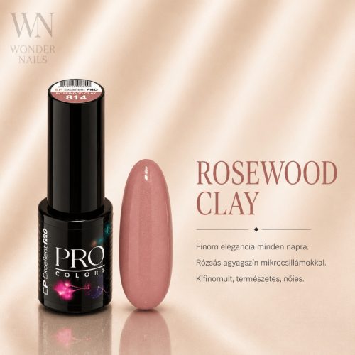 Excellent PRO Pro Colors 814 Rosewood Clay géllakk – üveg és színminta