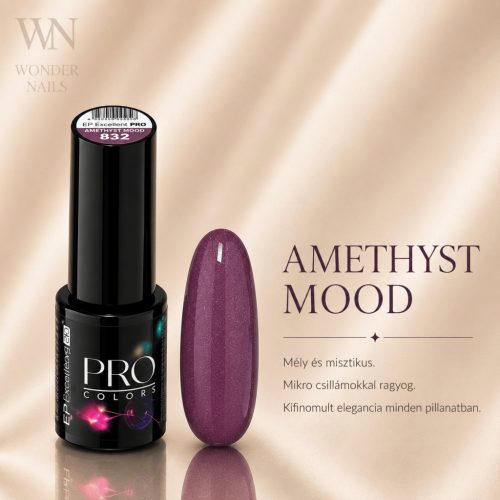 Excellent PRO Pro Colors 832 Amethyst Mood géllakk – üveg és színminta