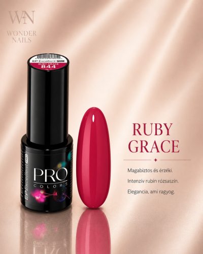 Excellent PRO Pro Colors 844 Ruby Grace géllakk – üveg és színminta