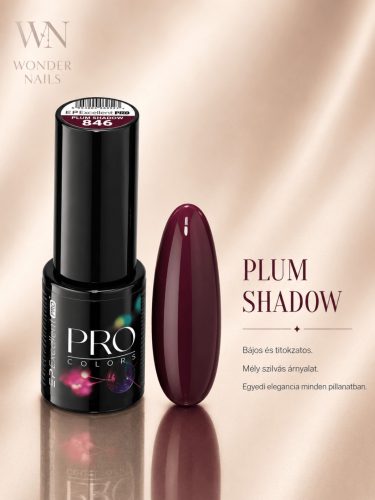 Excellent PRO Pro Colors 846 Plum Shadow géllakk – üveg és színminta