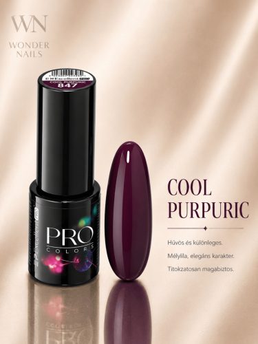 Excellent PRO Pro Colors 847 Cool Purpuric géllakk – üveg és színminta