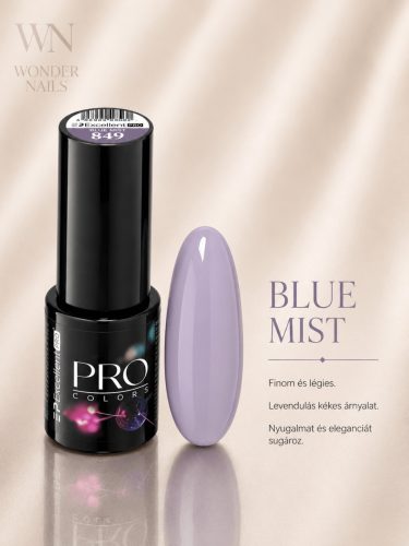 Excellent PRO Pro Colors 849 Blue Mist géllakk – üveg és színminta
