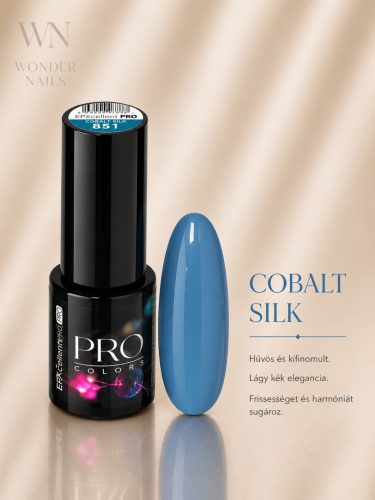Excellent PRO Pro Colors 851 Cobalt Silk géllakk – üveg és színminta