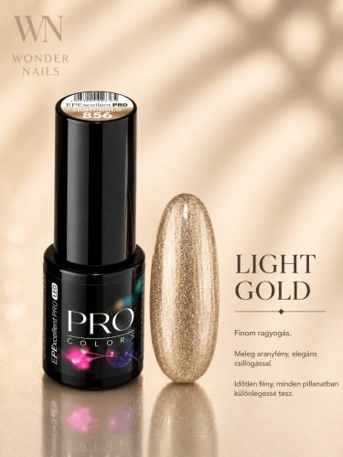 Excellent PRO Pro Colors 856 Light Gold géllakk – üveg és színminta