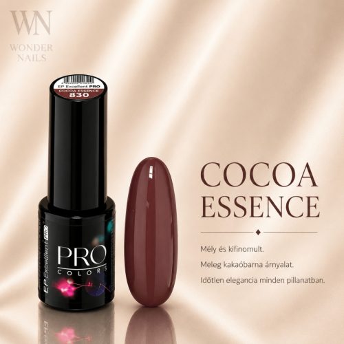 Excellent PRO Pro Colors 830 Cocoa Rouge géllakk – üveg és színminta