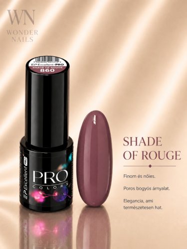 Excellent PRO Pro Colors 860 Shade Of Rouge géllakk – üveg és színminta