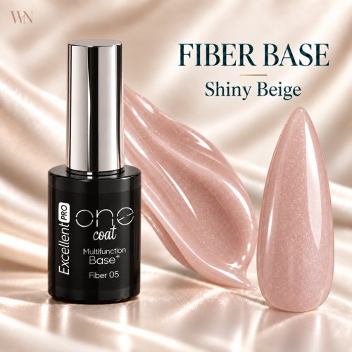 Excellent PRO One Coat Multifunction Fiber Base Shiny Beige 11g – színhű anyagív és stiletto tip