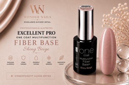Excellent PRO One Coat Multifunction Fiber Base Shiny Beige 11gr – Rugalmas Nude Alapzselé