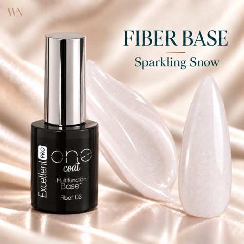 Excellent PRO One Coat Multifunction Fiber Base Sparkling Snow 11g – színhű anyagív és stiletto tip