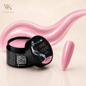 Excellent PRO Hard Liquid Gel More Pink építőzselé tégely és tejes rózsaszín árnyalatminta