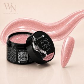 Excellent PRO Hard Liquid Gel Rose Gold Diamonds építőzselé tégely és rózsaarany fóliás árnyalatminta