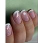 Hard Liquid Gel Rose Gold Diamonds – rövid rózsaszín körmök csillogó részletekkel
