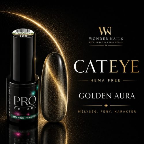 Excellent PRO Cat Eye Golden Aura 109 7 g – termékfotó arany színmintával