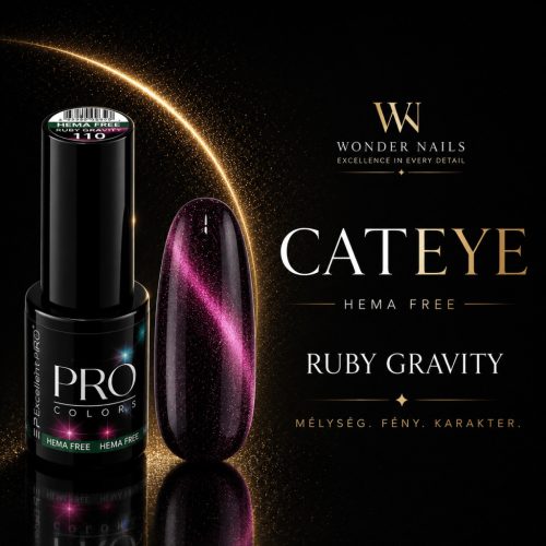 Excellent PRO Cat Eye Ruby Gravity 110 7 g – termékfotó mély rózsaszín színmintával