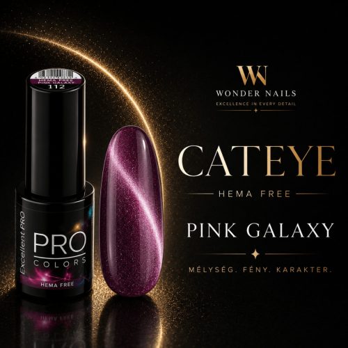 Excellent PRO Cat Eye Pink Galaxy 112 7 g – termékfotó rózsaszín színmintával